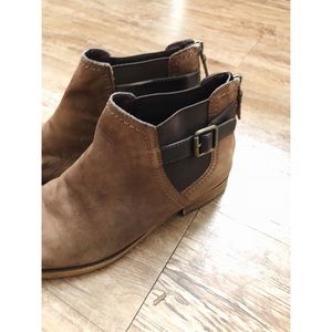 Franco Sarto Brown/Tan Suede Ankle Boots Size 8